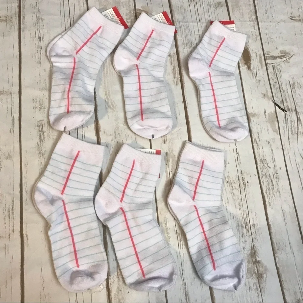 🦩 Notebook Paper Socks Set‎ of 6 Teacher Present gift professor fun socks